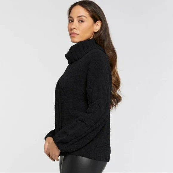 Seven7 Black Chenille Cowl Neck Sweater - Picture 4 of 14
